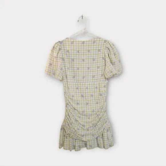 Zara Yellow and White Plaid Mini Dress - Picture 4 of 5